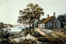 Engraving of George Washington's Birthplace, published by Currier and Ives
