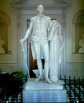 Marble Statue of George Washington by Jean-Antoine Houdon, circa 1794 