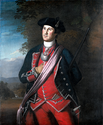 Washington as Colonel of the Virginia Regiment by Charles Willson Peale, oil on canvas, 1772