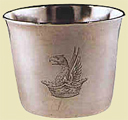 Silver camp cup engraved with George Washington’s crest, 1776