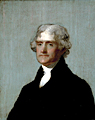 Thomas Jefferson by Gilbert Stuart, oil on panel, 1805
